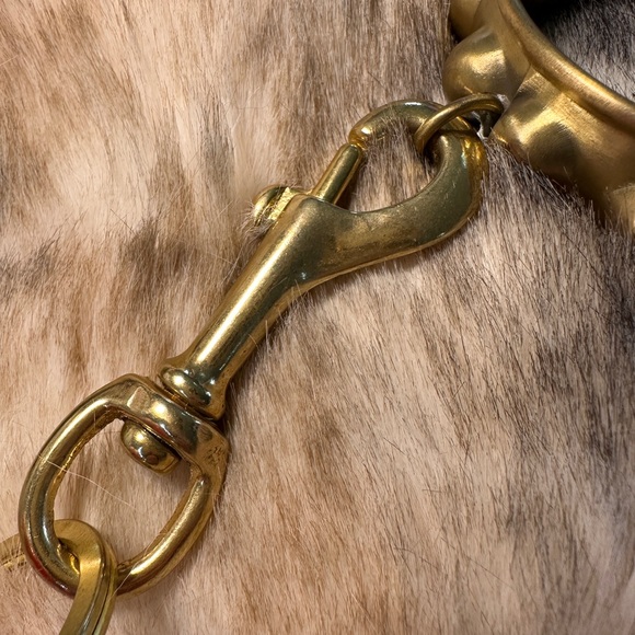 Solid Brass Studded Key Clip Bangle Bracelet - Picture 5 of 6